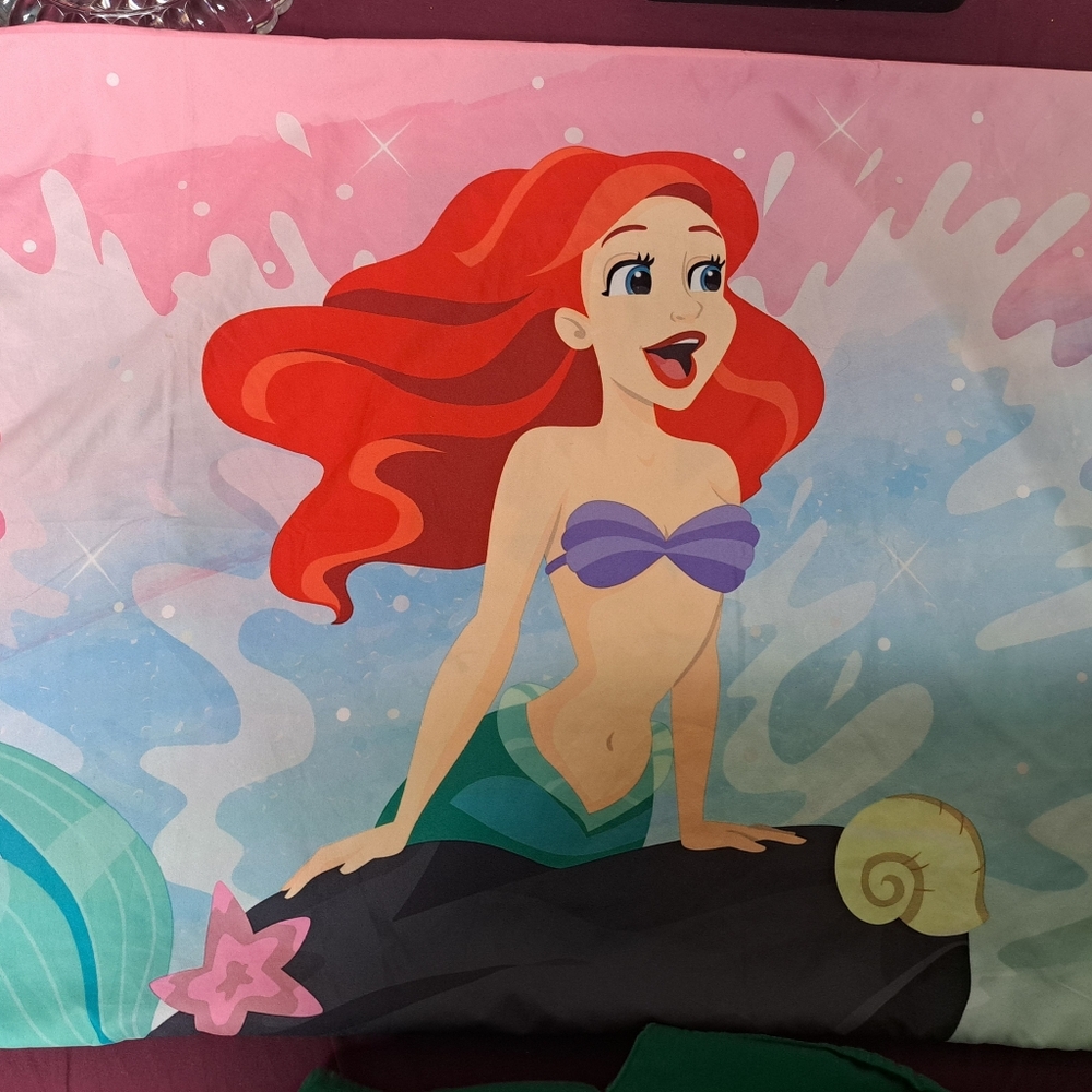 Disney Princess Ariel,Aurora, Tiana,and Belle Standard Size Pillowcase. - Picture 2 of 4